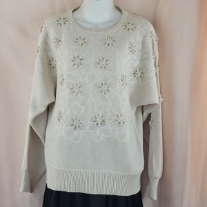 Simply Tops Vintage beaded sweater sz 10-12